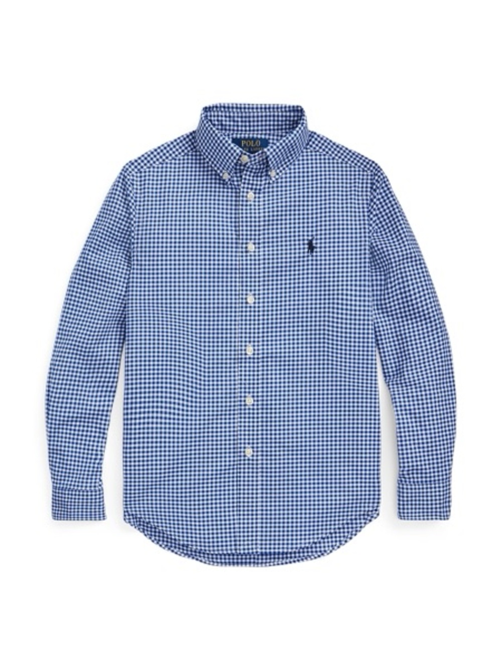 Ralph Lauren Blue Gingham Button-Down Shirt for Boys Size M